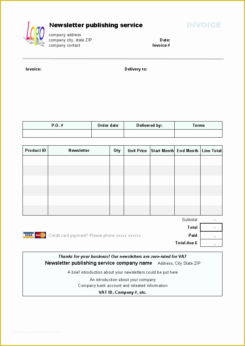 Free Invoice form Template Of Newsletter Publishing Invoice Template Uniform Invoice