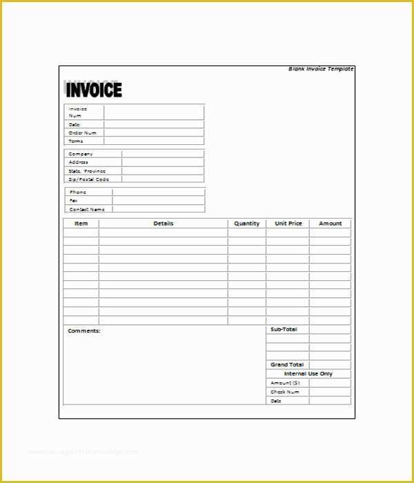 Free Invoice Template Doc Download Of 6 Blank Invoice Templates Free Word Pdf Documents Download