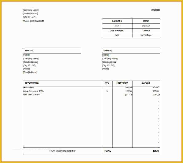 Free Invoice Template Doc Download Of 9 Template for Billing Invoice Free