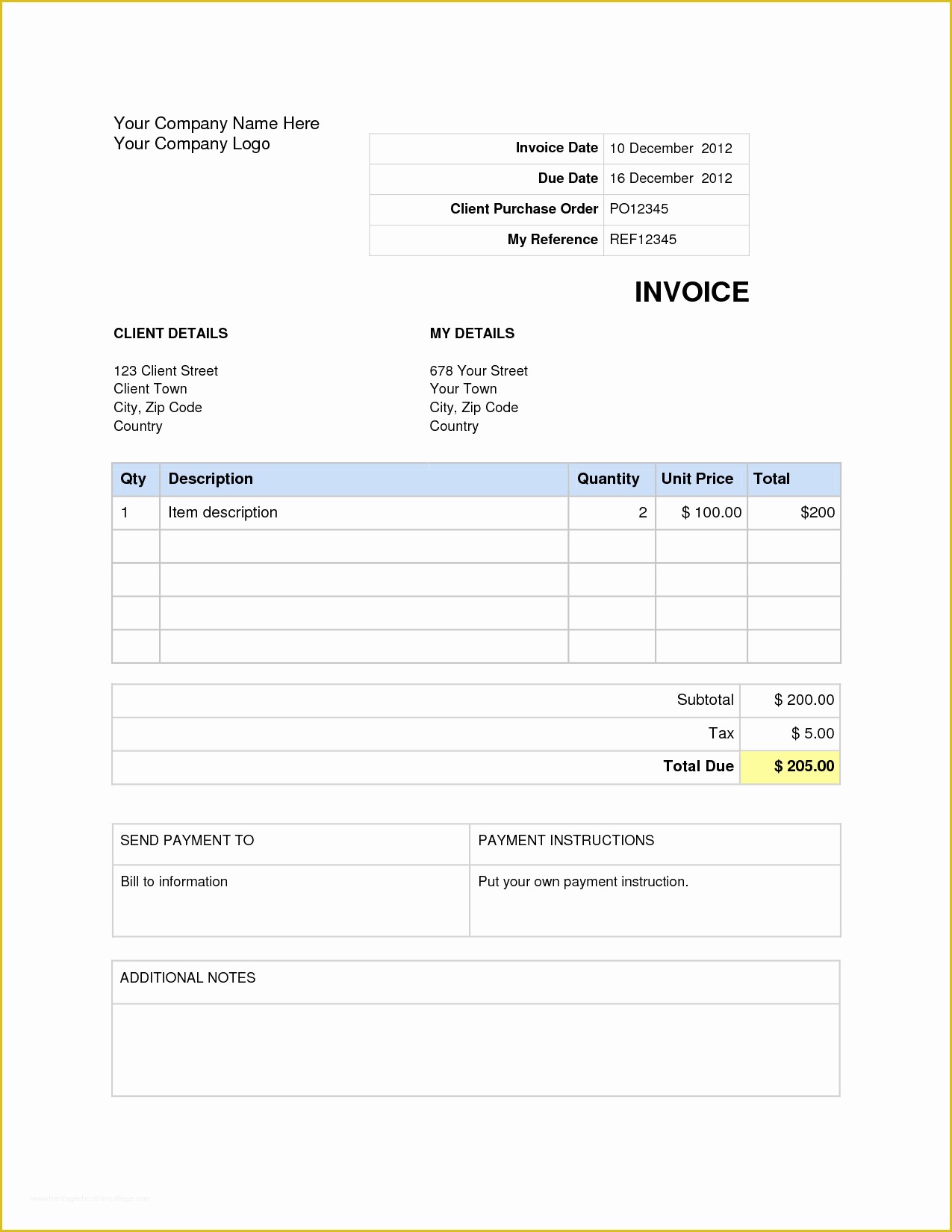 Free Invoice Template Doc Download Of Invoice Template Word Doc