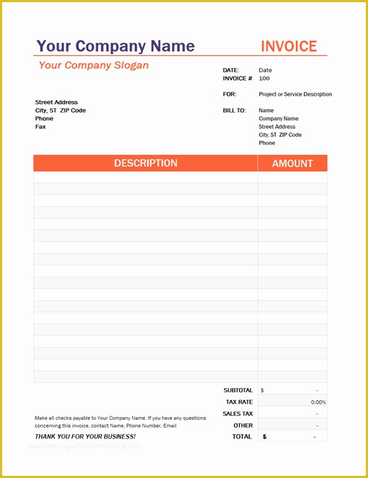 Free Invoice Template Doc Download Of Invoices Fice