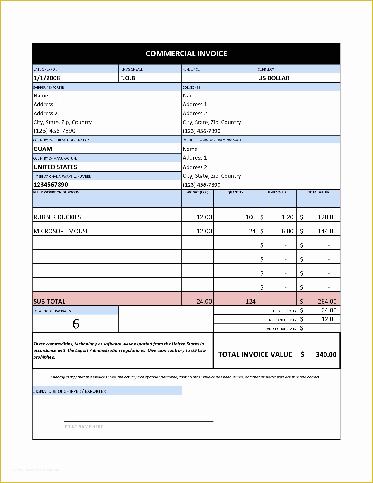 Free Invoice Template Doc Download Of Mercial Invoice Template Excel