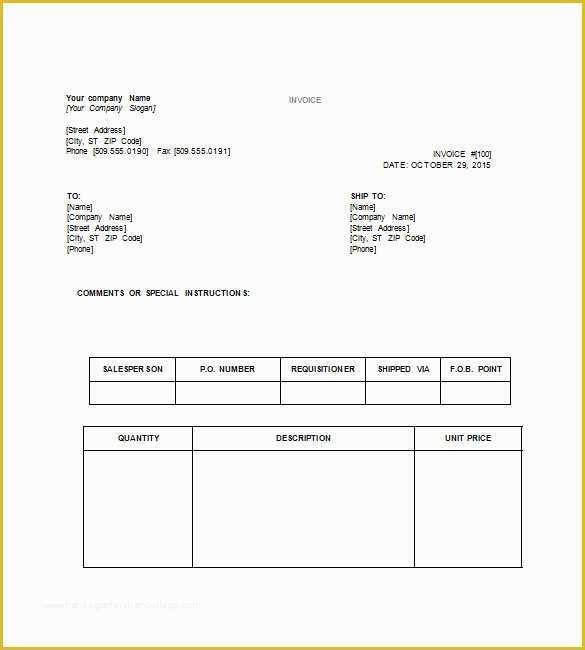 Free Invoice Template Docx Of Docx Invoice Template Free Download Fundraisera