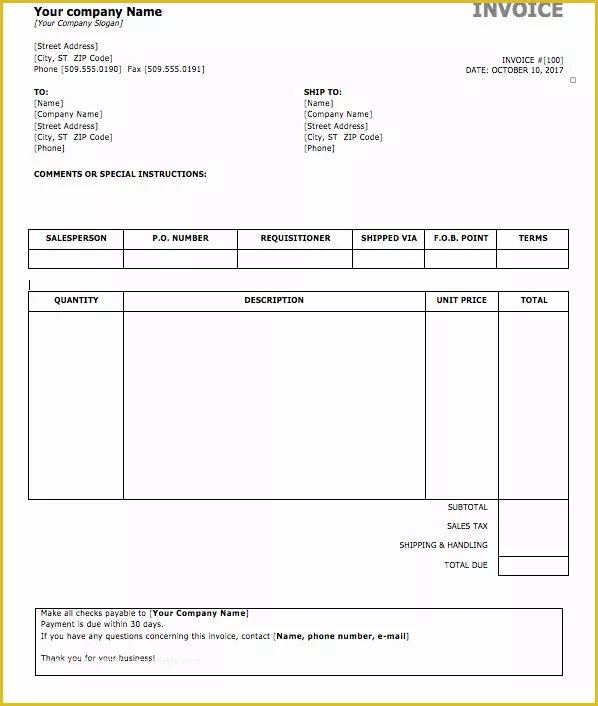 Free Invoice Template Docx Of top 5 Best Invoice Templates to Use for Business