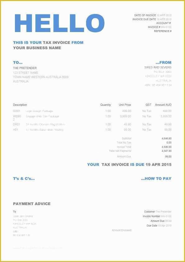 Free Invoice Template Docx Of Xero Invoice Template