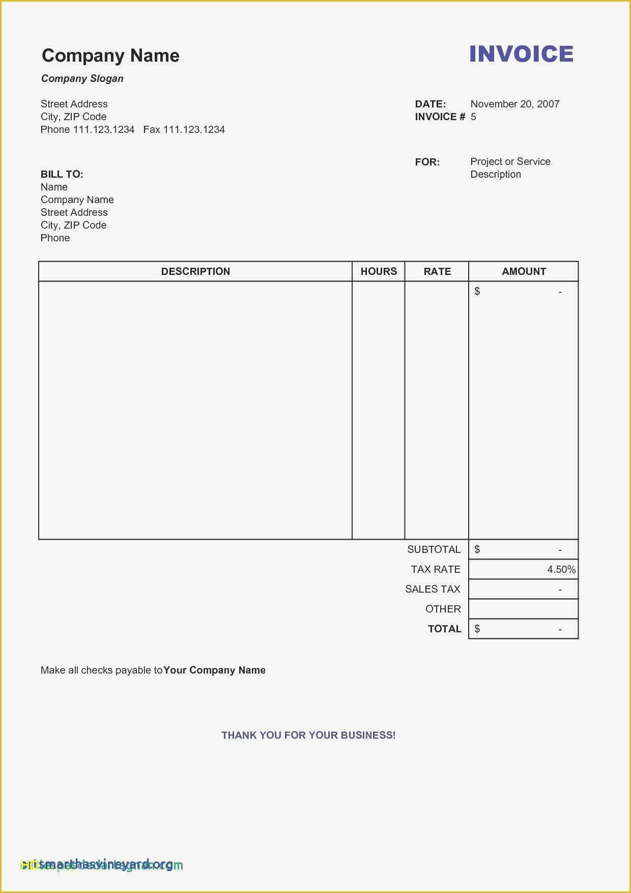 Free Invoice Template Download Of 50 Free Blank Invoice Template Pdf