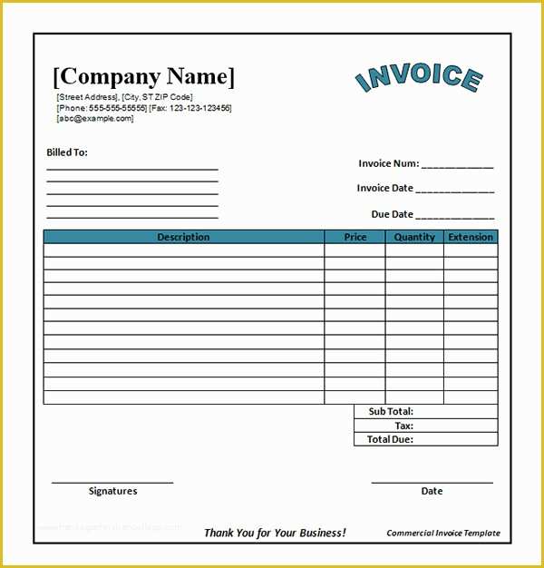 Free Invoice Template Download Of 52 Sample Blank Invoice Templates