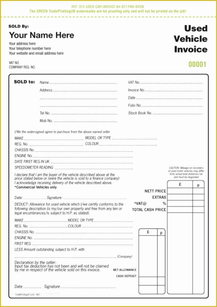 Free Invoice Template Download Of Car Invoice Template Used Car Invoice Template Uk