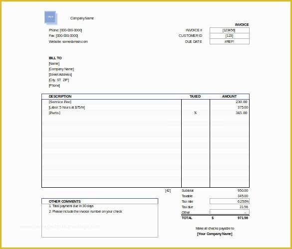Free Invoice Template Download Of Excel Invoice Template 31 Free Excel Documents Download