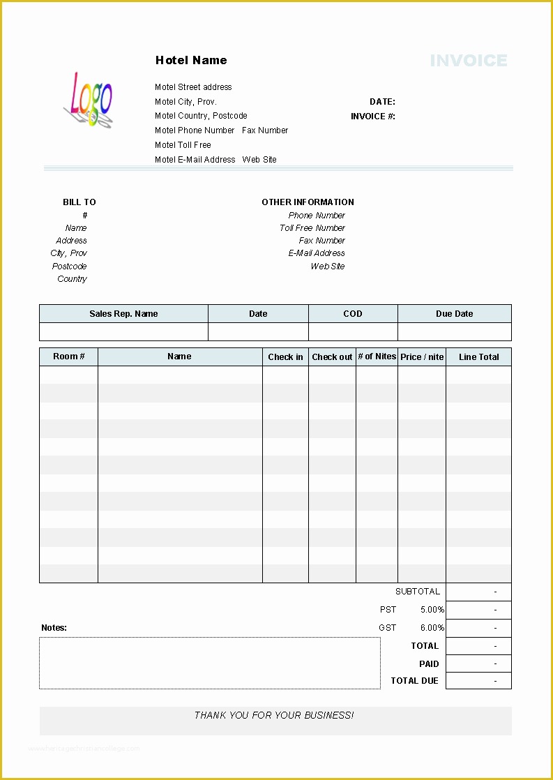 Free Invoice Template Download Of Hotel Invoice Template Uniform Invoice software