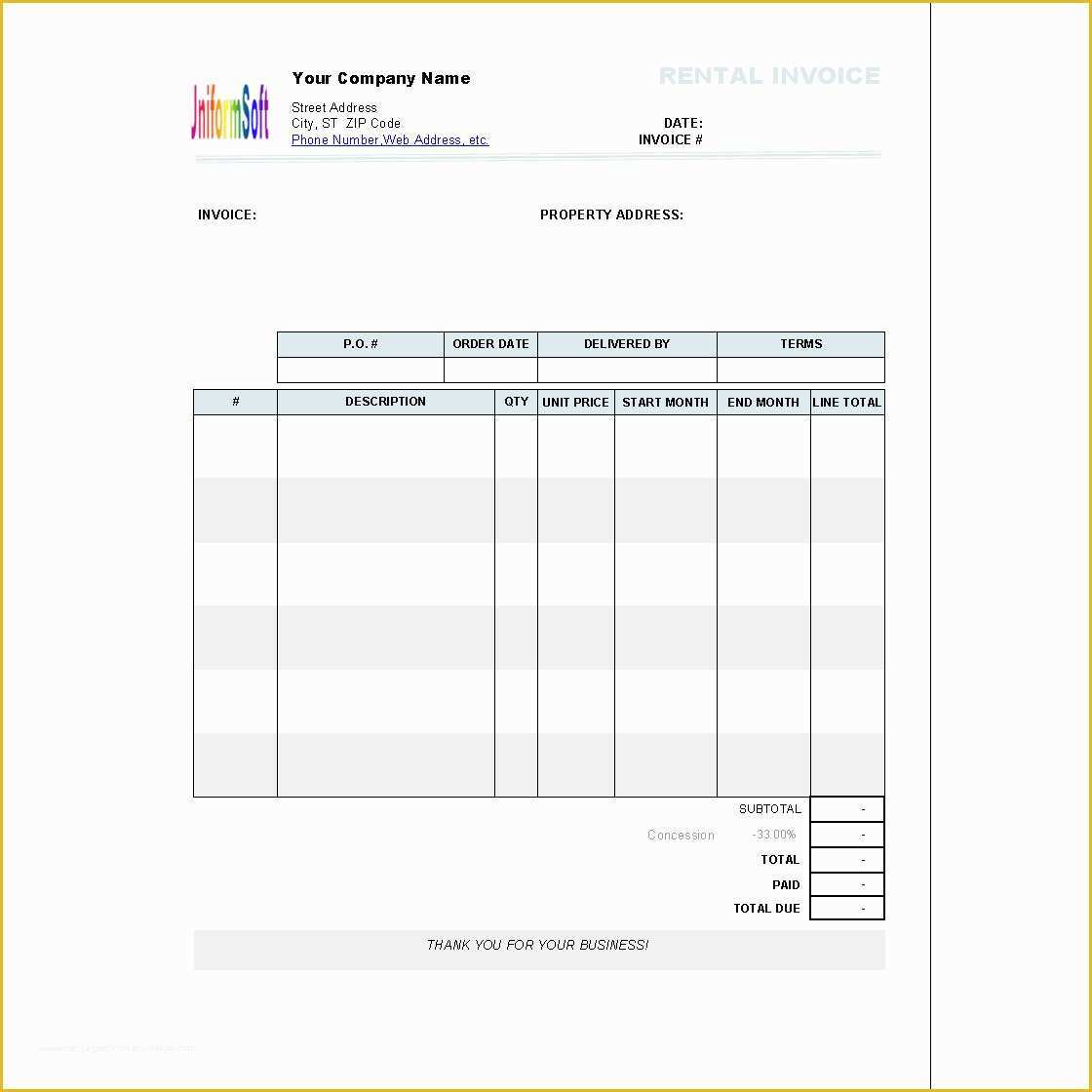 Free Invoice Template Download Of Rental Invoice Template 1 10 Free Download Freewarefiles