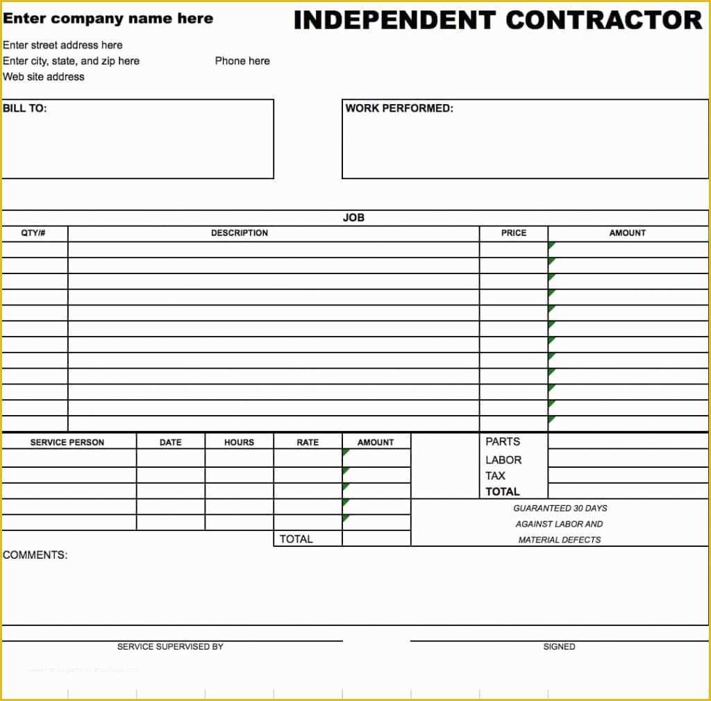 Free Invoice Template Excel Of Free Independent Contractor Invoice Template Excel Pdf