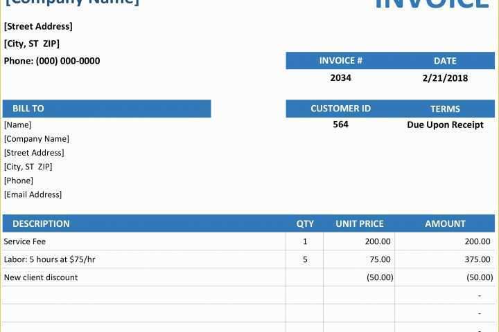 Free Invoice Template Excel Of Invoice