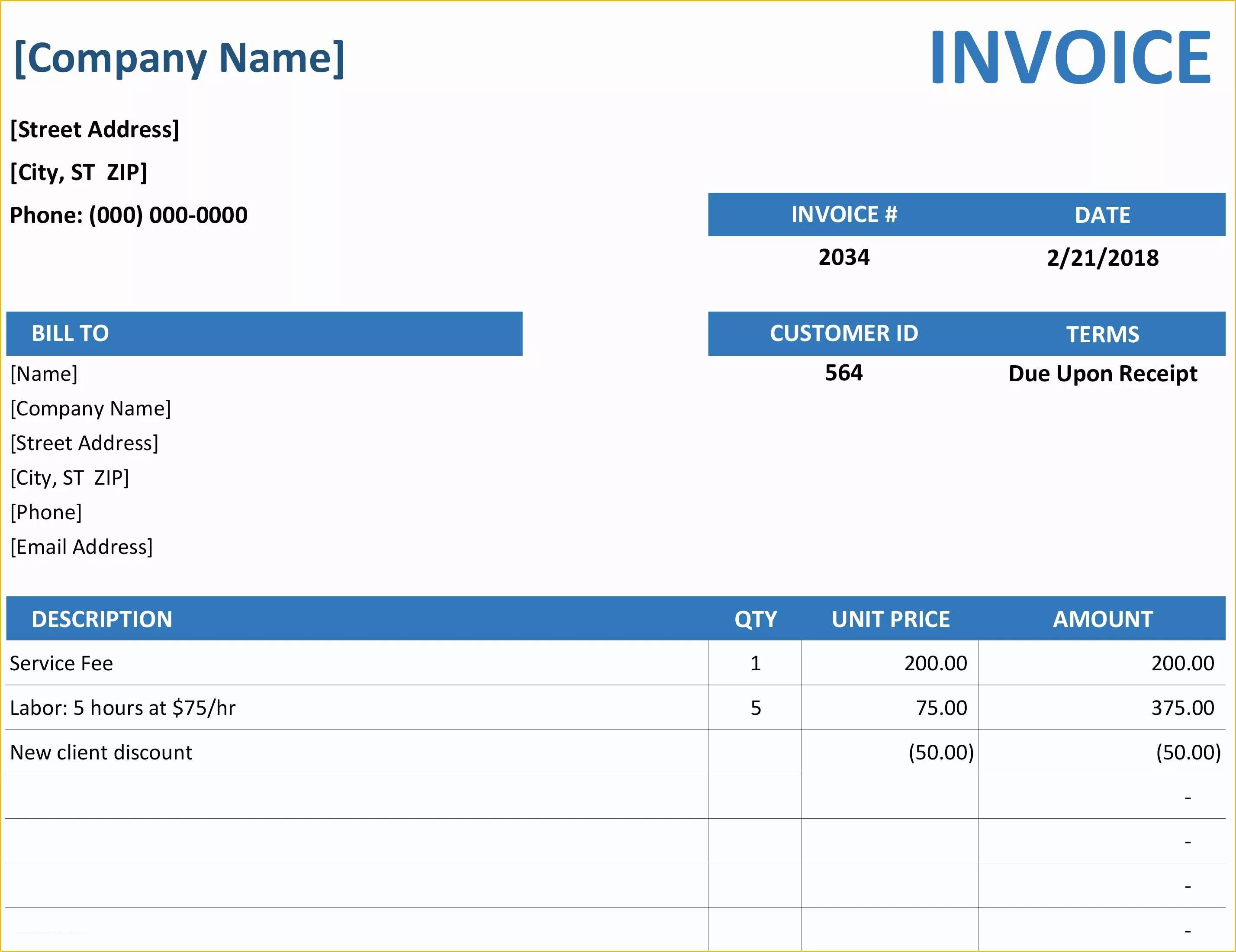 58 Free Invoice Template Excel
