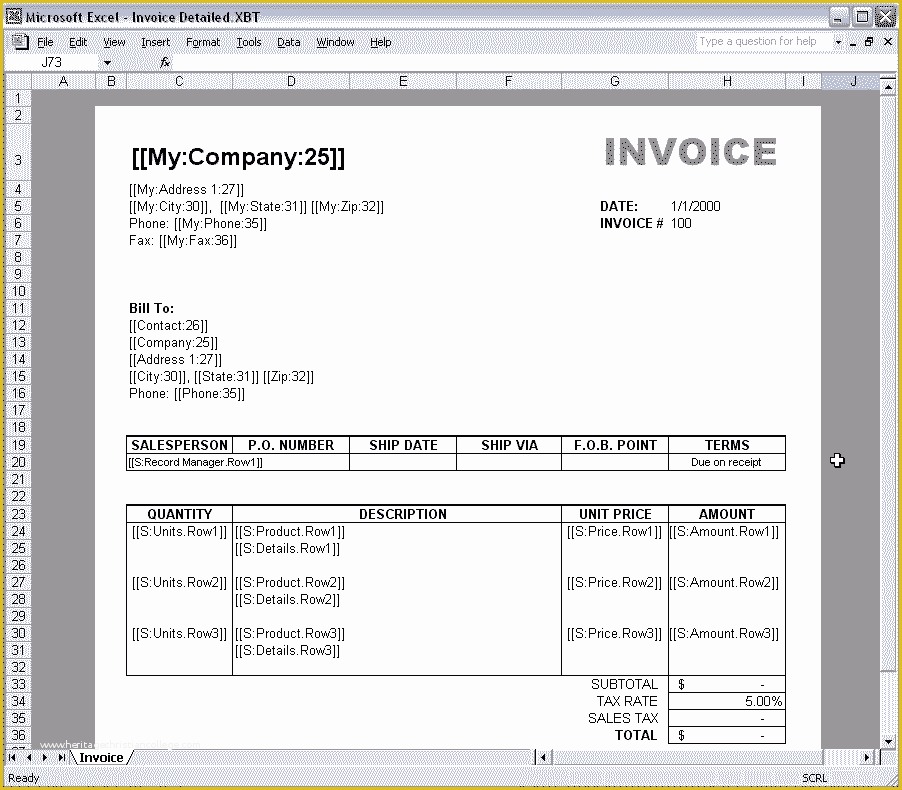 Invoice Template In Excel 2007