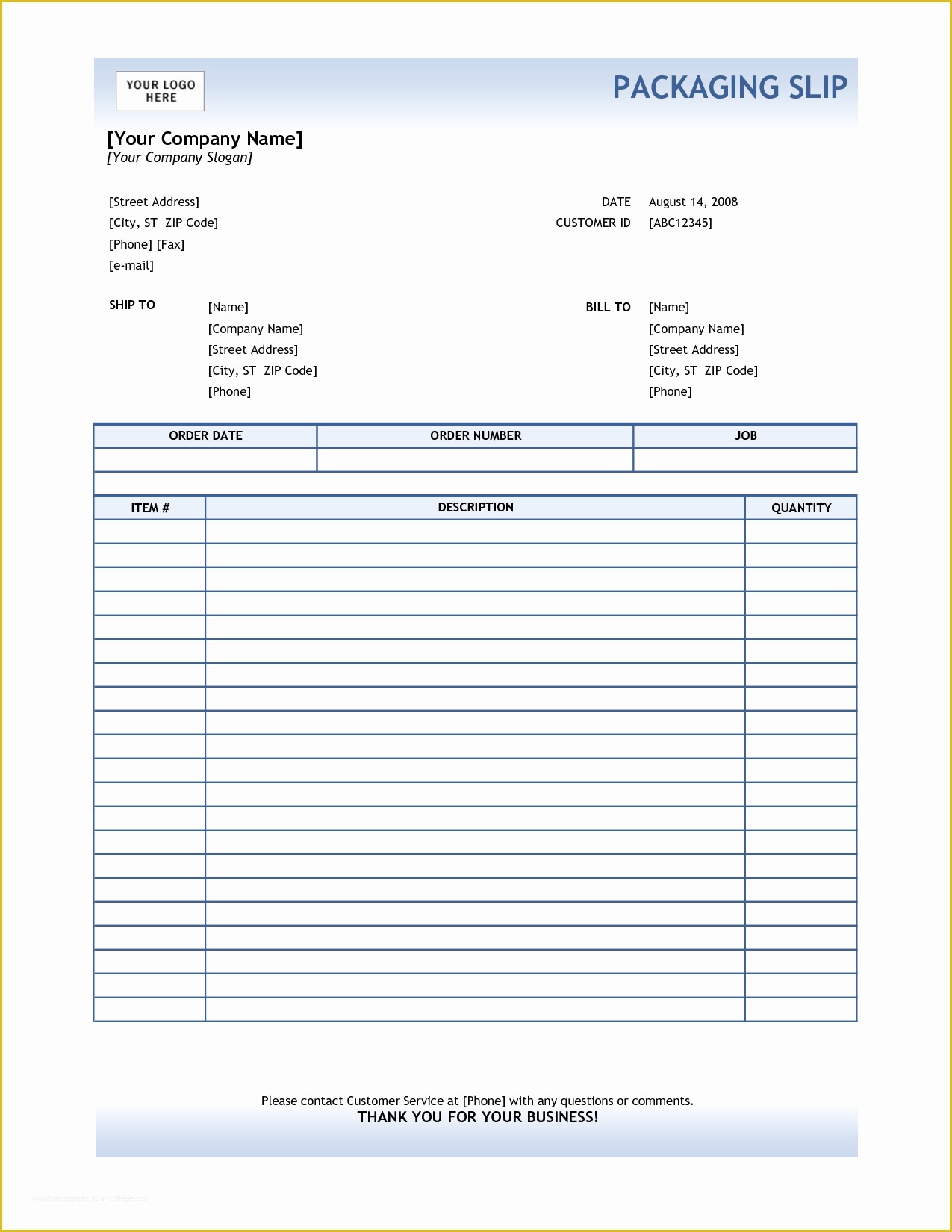 Quickbooks Invoice Templates Free Download
