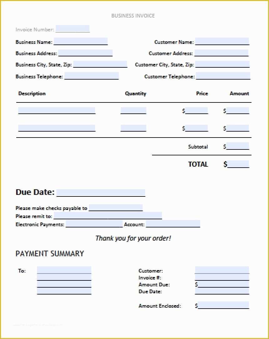 Free Invoice Template Excel Of Sample Business Invoice Template – Free Printable Business