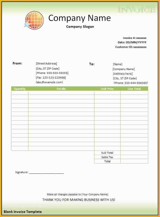 Free Invoice Template for Word 2010 Of 6 Blank Bill format In Word