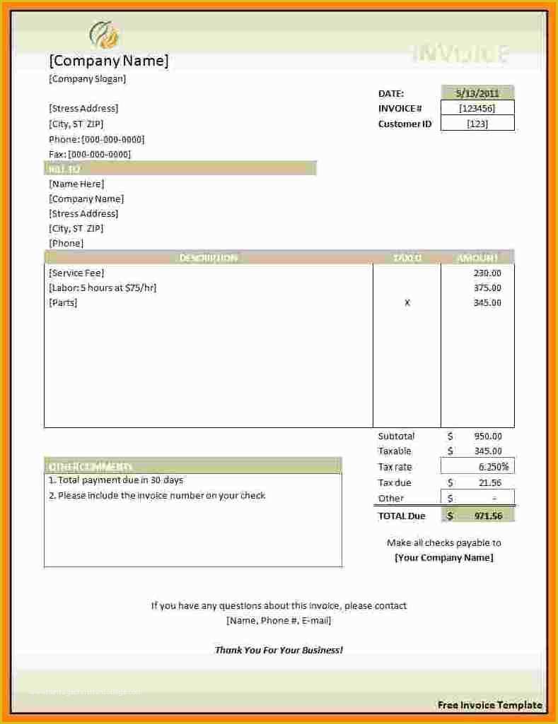 Free Invoice Template for Word 2010 Of 8 Sample Bill format In Word