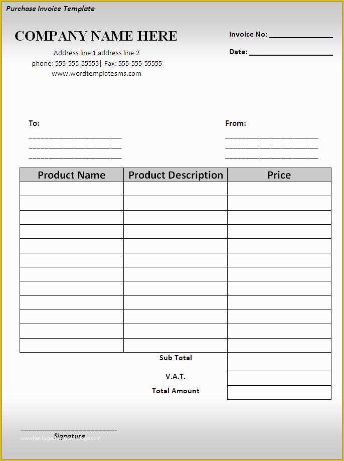 Free Invoice Template for Word 2010 Of Free Business Invoice Templates Word – Amandae