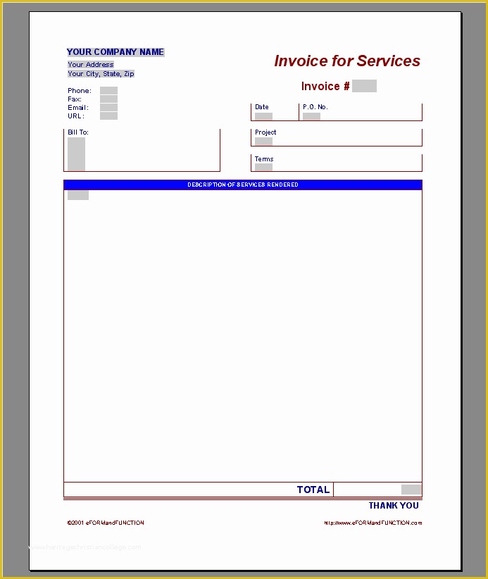 invoice template in word 2010