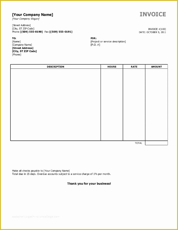 Free Invoice Template for Word 2010 Of Invoice Template Word 2010