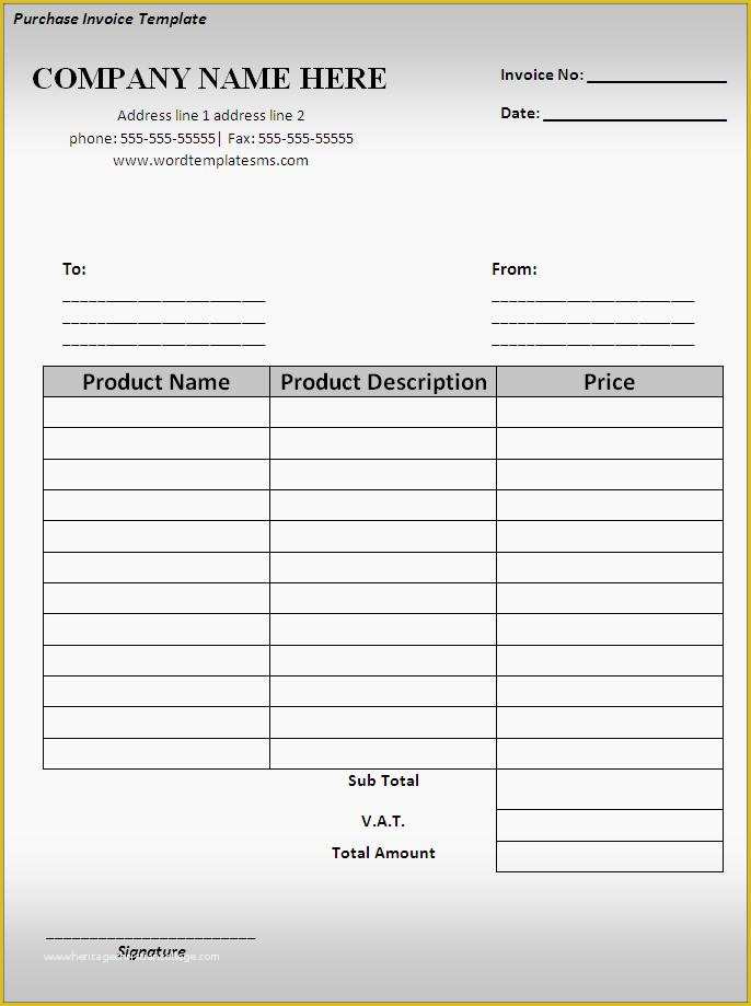 Free Invoice Template for Word 2010 Of Invoice Template Word 2010