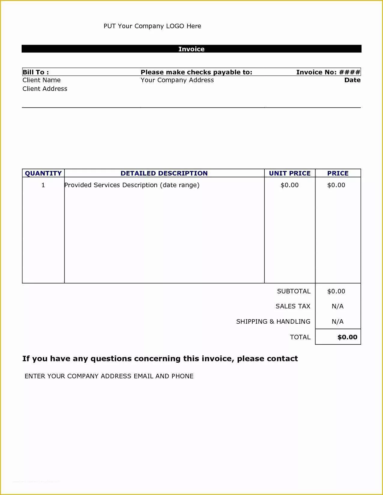 Free Invoice Template for Word 2010 Of Invoices In Word Invoice Template Ideas