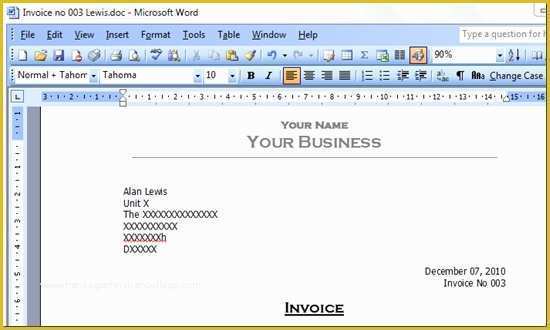 Free Invoice Template for Word 2010 Of Microsoft Word Invoice Template 2010 Denryokufo