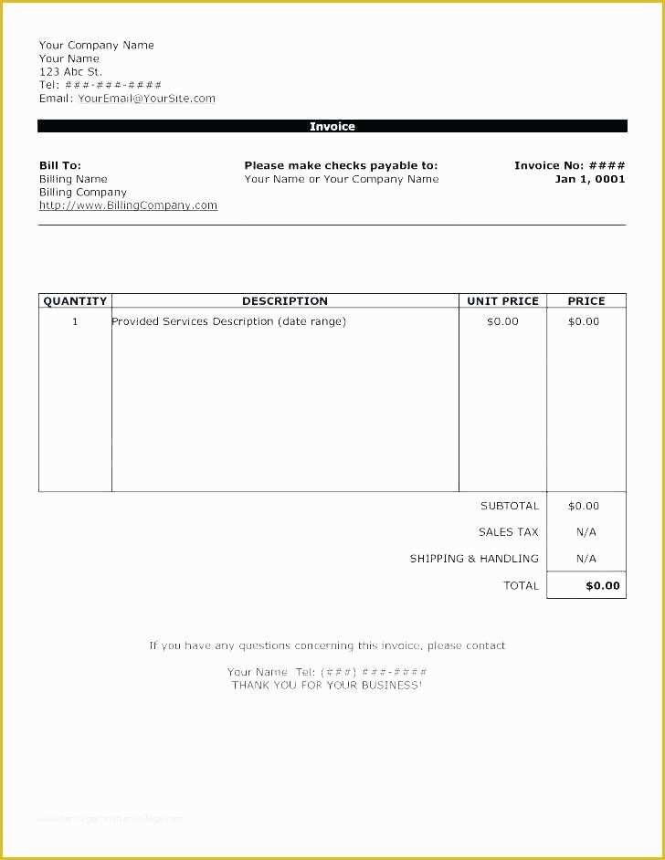 Free Invoice Template for Word 2010 Of Word Template for Invoice Basic Word Invoice Template Uk