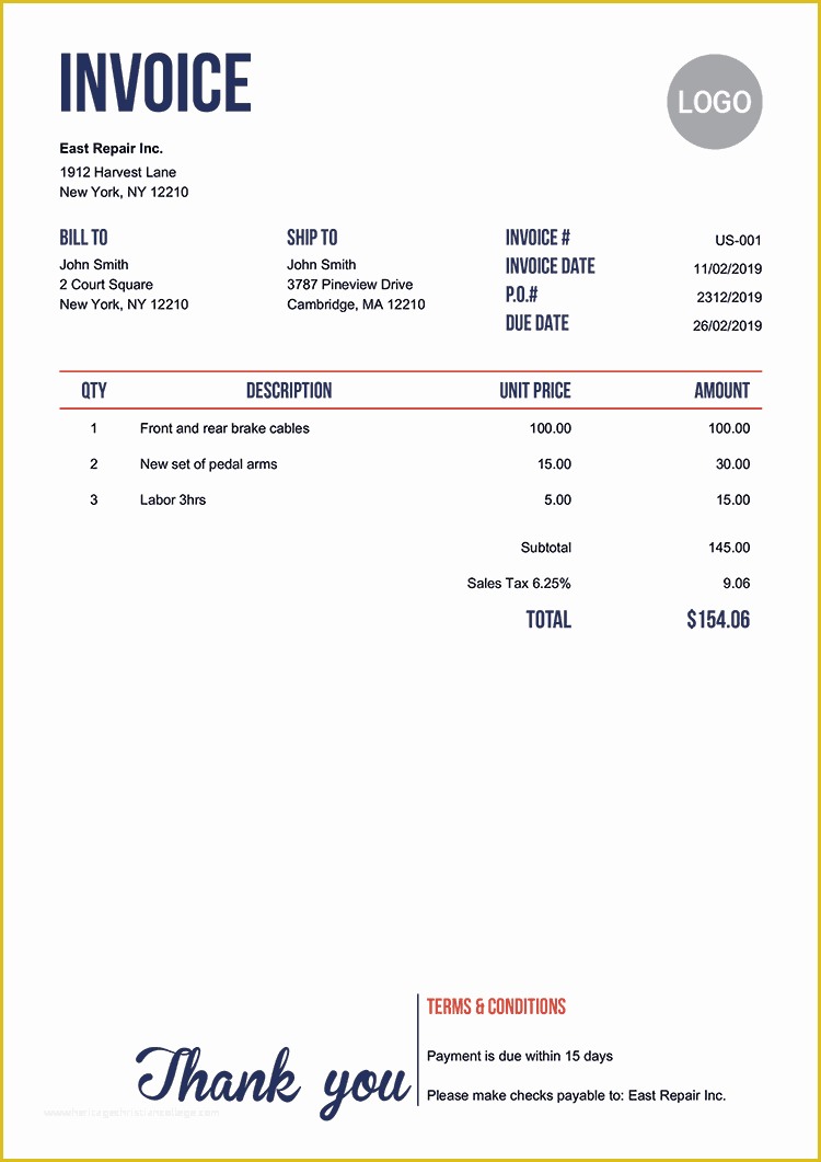 Free Invoice Template Of 100 Free Invoice Templates Print & Email as Pdf