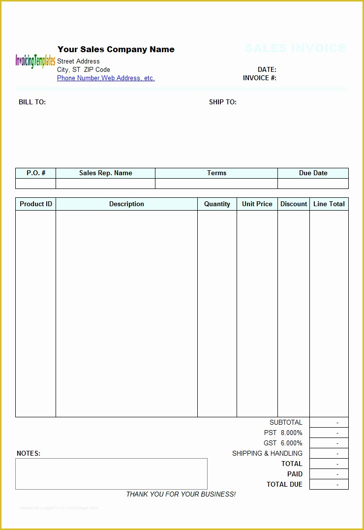 Free Invoice Template Of Blank Invoices to Print Mughals