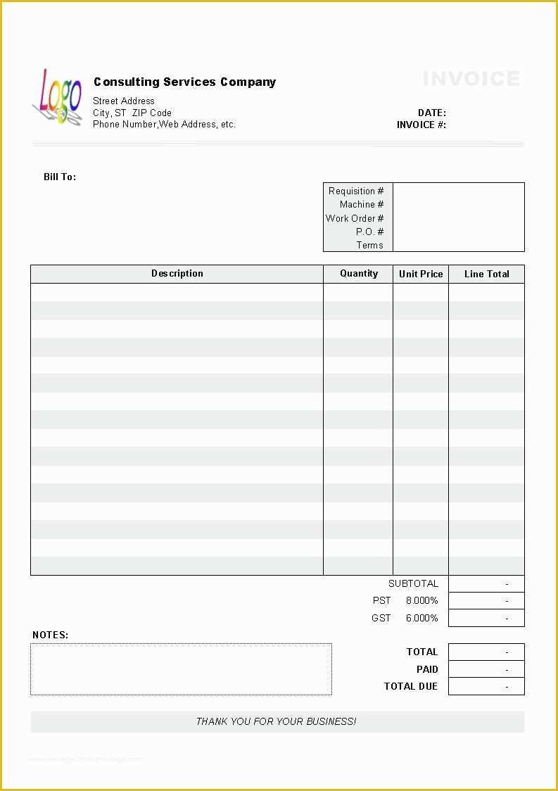 Free Invoice Template Of Excel Based Consulting Invoice Template Excel Invoice