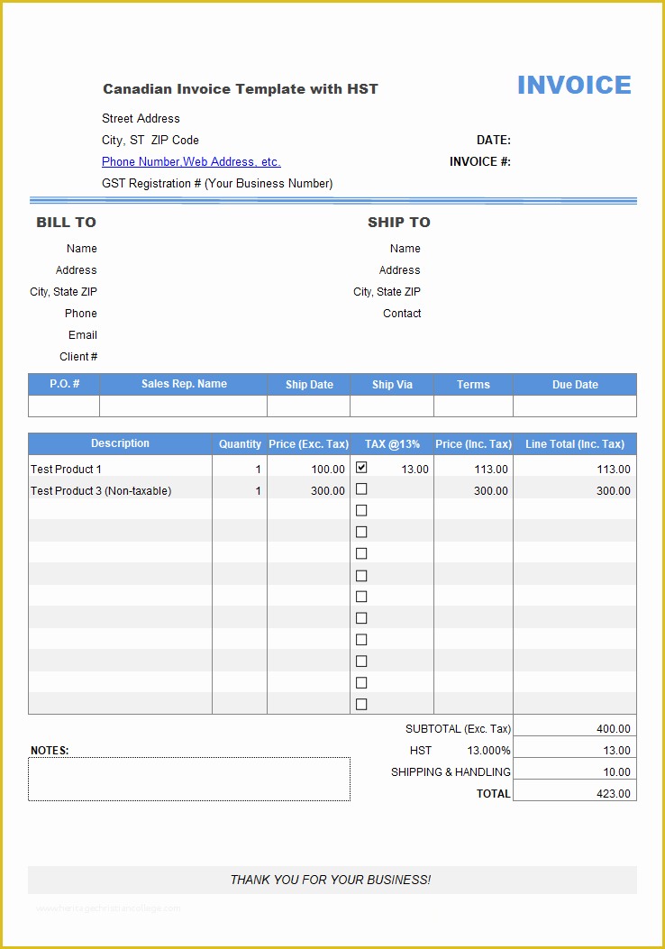 Free Invoice Template Of Free Invoice Templates for Excel