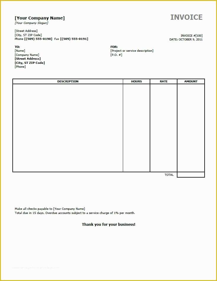 Free Invoice Template Of Free Invoice Templates for Word Excel Open Fice