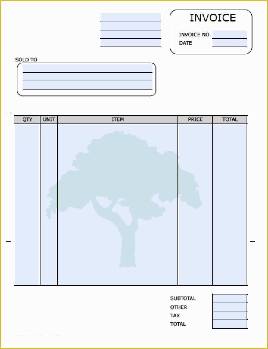 Free Invoice Template Of Landscaping Invoice Template