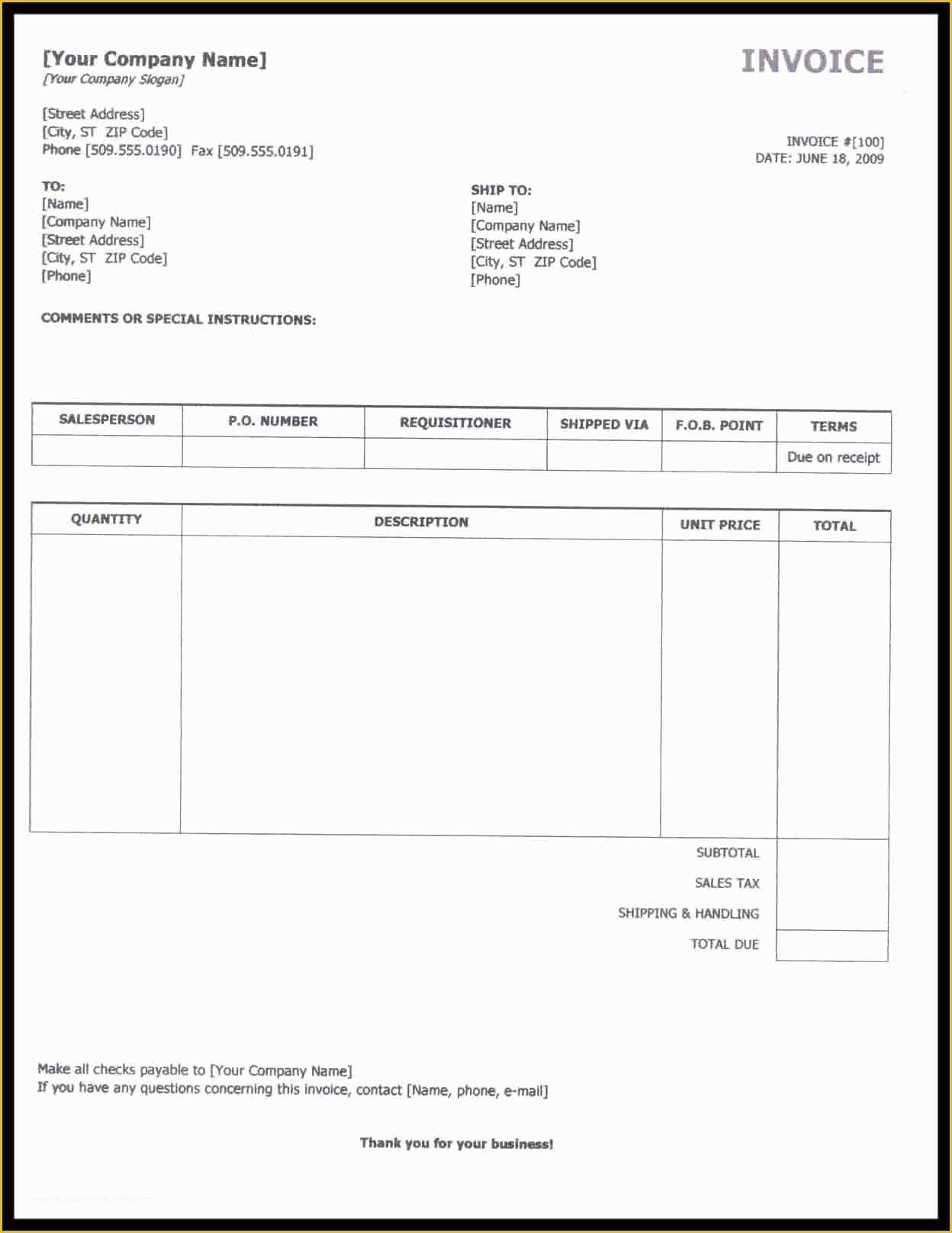 Free Invoice Template Of Self Employed Invoice Template Excel