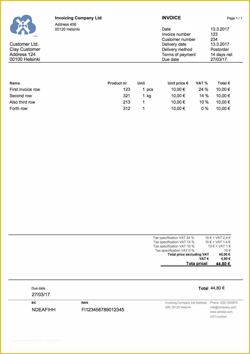 Free Invoice Template Pages Of Free Excel Invoice Template or Free Invoicing software
