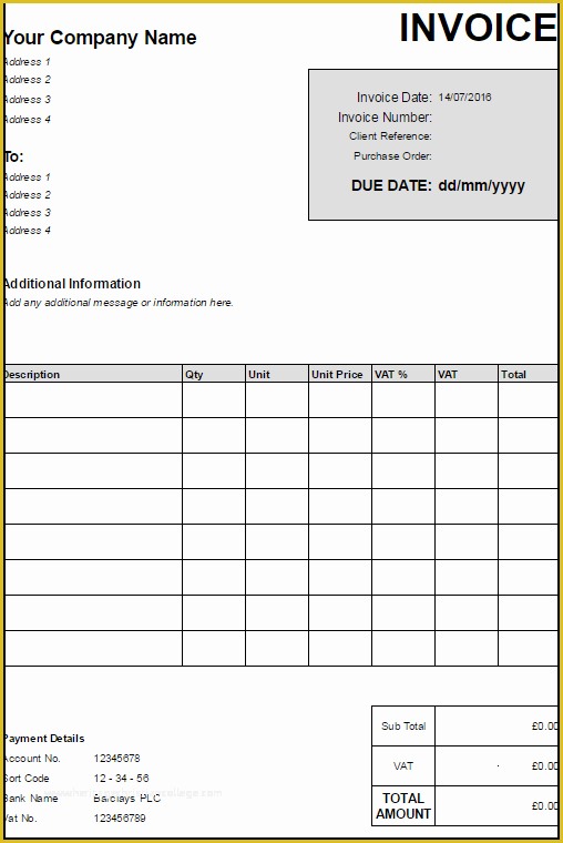 Free Invoice Template Pages Of Free Invoice Template Uk Use Line or Download Excel & Word