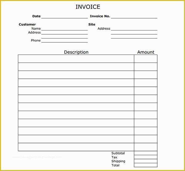 Free Invoice Template Pages Of Invoice Blank
