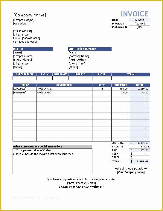 Free Invoice Template Pages Of Sales Invoice Template Word
