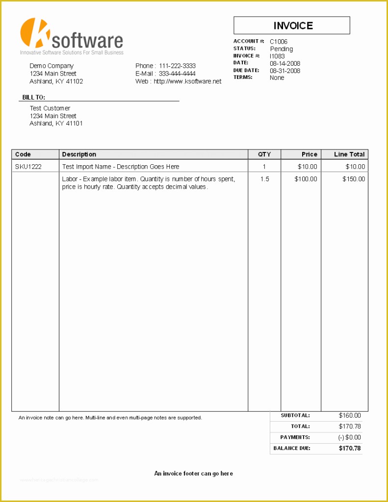 Free Invoice Template Pages Of Simple Template Example Of Service Billing Invoice for