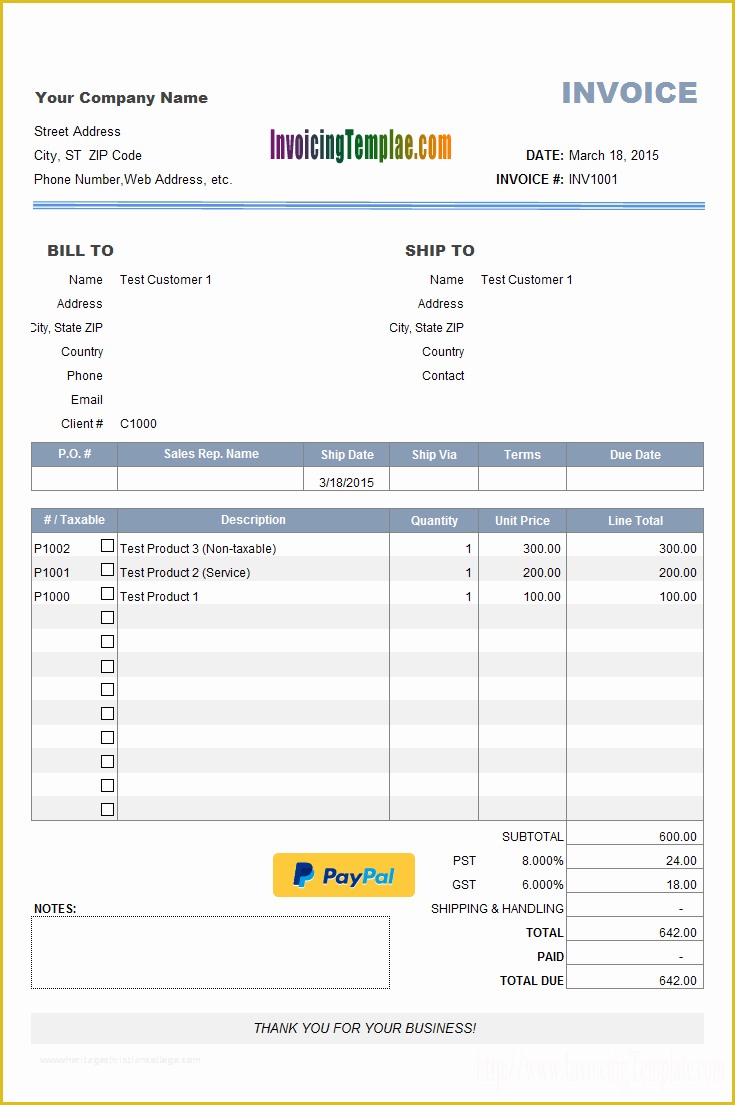 Free Invoice Template Pdf Of Excel Invoice Template with Product List