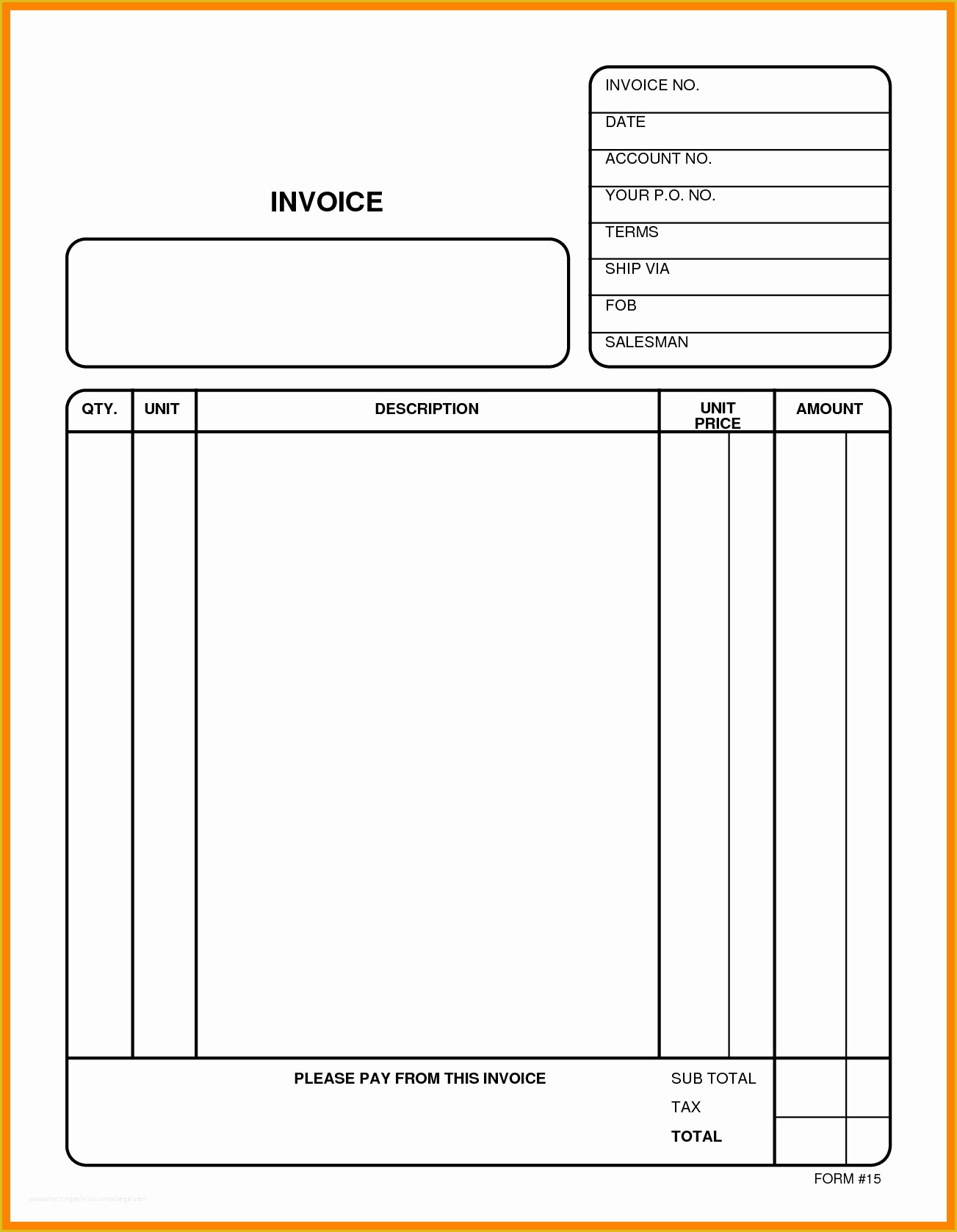Free Invoice Template Pdf Of Free Line Printable Invoice Template Templates Station