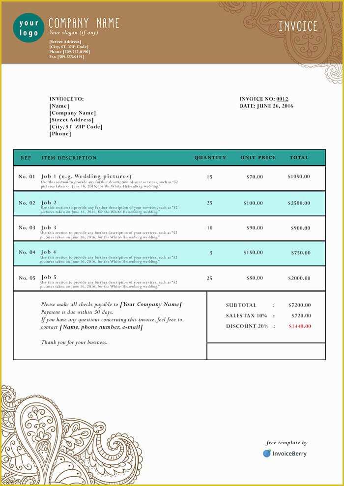 Free Invoice Template Pdf Of Free Pdf Invoice Templates