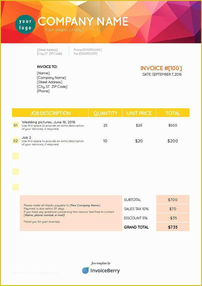 Free Invoice Template Pdf Of Free Pdf Invoice Templates