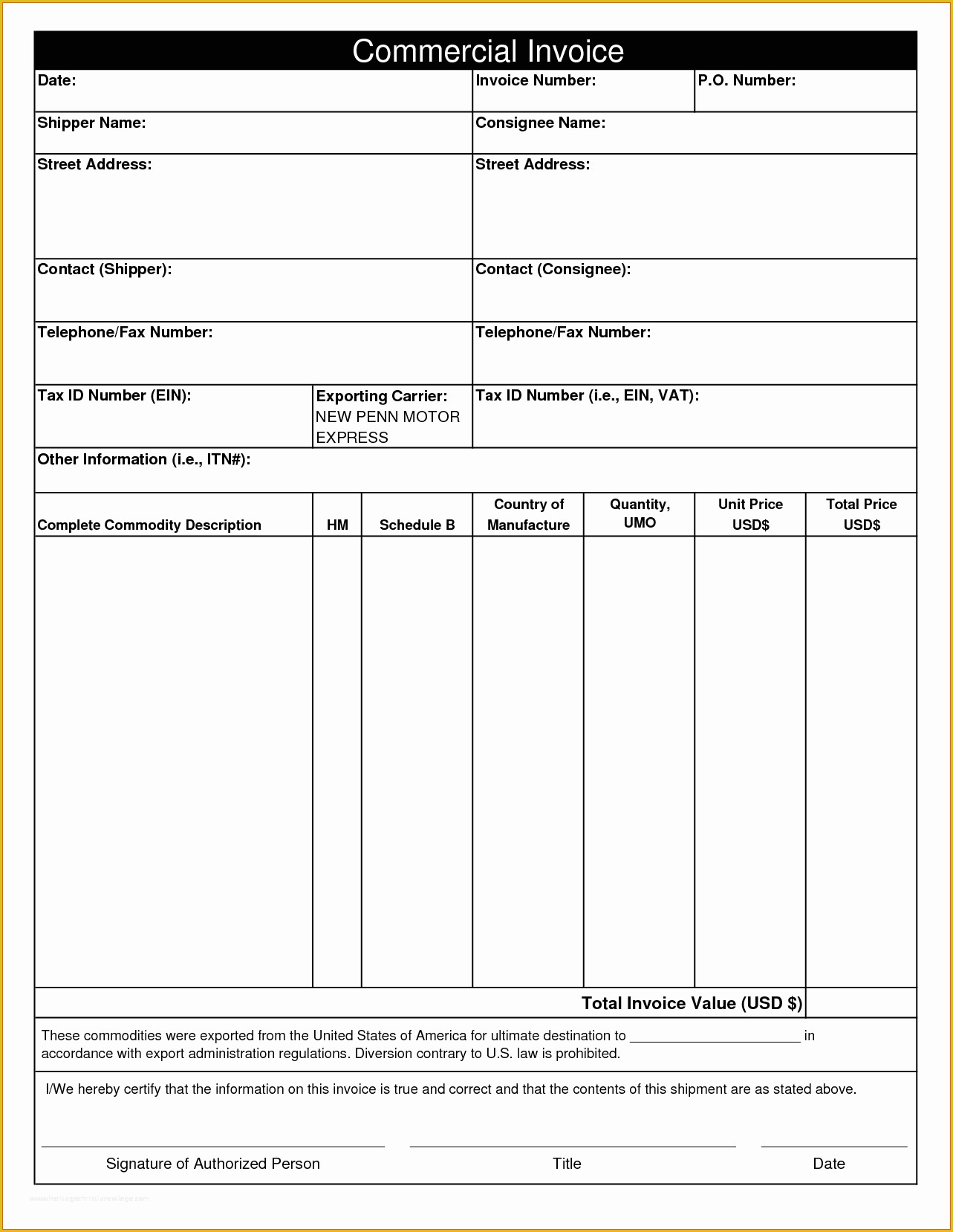 Free Invoice Template Pdf Of Mercial Invoice Template Pdf