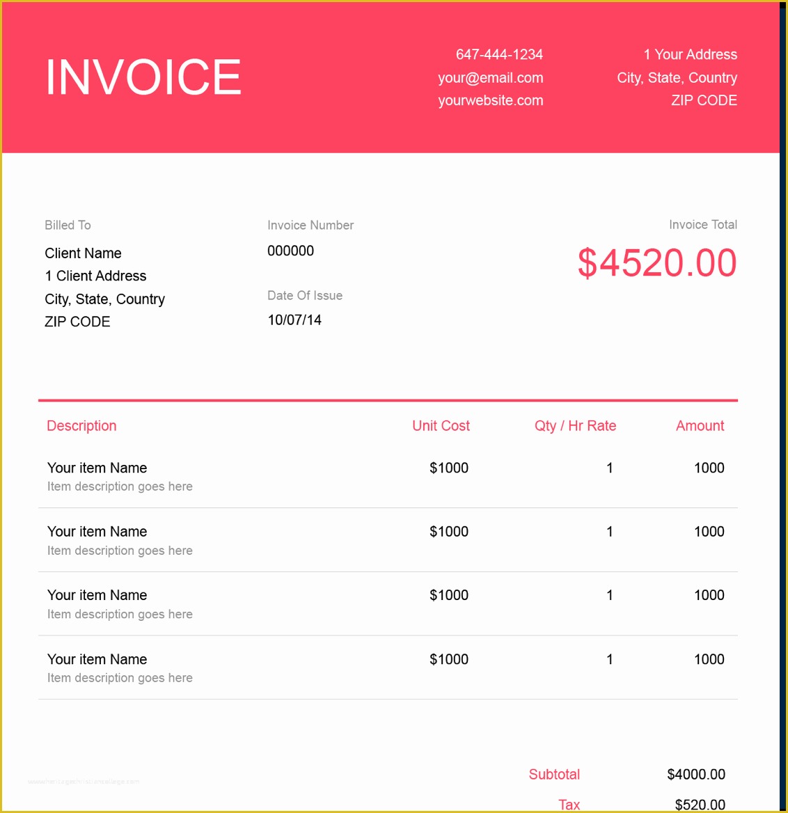 Free Invoice Template Pdf Of Pdf Invoice Template Free Download