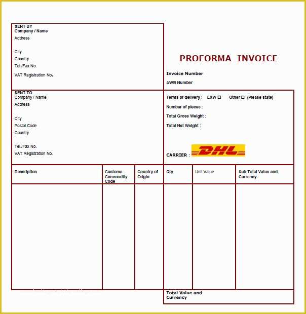 Free Invoice Template Pdf Of Proforma Invoice Template Pdf