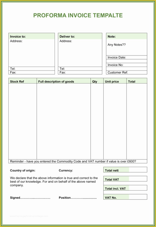 Free Invoice Template Pdf Of Proforma Invoice Templates